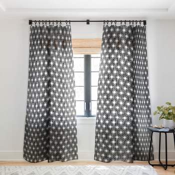 Schatzi Brown Mila Sun Black Single Panel Sheer Window Curtain - Deny Designs