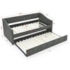NicBex Twin Size Upholstered Tufted Button Daybed with Twin Size Trundle for Bedroom,Living Room,Apartment,Gray - 3 of 4
