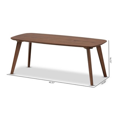 Dahlia Mid-Century Walnut Brown Round Wood Coffee Table