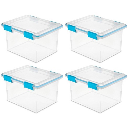 Sterilite 20 Quart Gasket Box with Clear Base and Lid (6 Pack)
