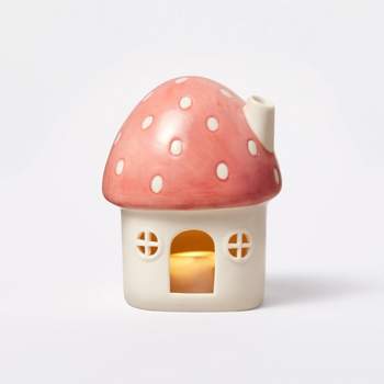 4.5" Lit Ceramic Easter Mushroom House - Spritz™
