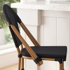 Merrick Lane Mael Set of Two Stacking Bistro Style Bar Stools with Textilene Backs and Seats and Metal Frames for Indoor/Outdoor Use - 4 of 4
