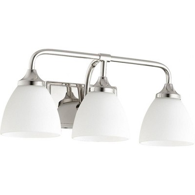 Quorum Lighting Enclave Glass 3-Light Polished Nickel Vanity Fixture