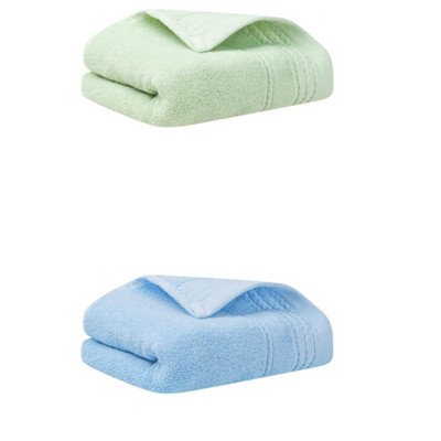 REGALWOVEN 2 Pack Solid Striped Bathroom Hand Towels for Hand, Face 14" x 30"