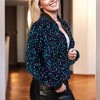 Anna-Kaci Sparkly Sequin Jacket Glitter Long Sleeves Zip Up Bomber Velvet Jacket - image 3 of 4