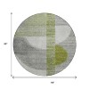 Olive Green And Gray Geometric Washable Indoor Outdoor Area Rug - 3 of 4