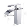ChicFurnit Bathroom Sink Faucet Single Hole Waterfall Design with Modern Single Handle for Trendy Vanities, Silver, 11"*8.3"*3.1" - 3 of 4