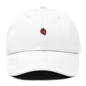 Dalix Lil Strawberry Embroidered Cotton Summer Outdoor Baseball Cap Dad Hat Womens - 1 of 4