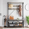 Nasitip 72" Hall Tree with 8 Hooks, Coat Rack with Shoe Rack and Bench, 3-in-1 Entryway Organizer for Hallway, Bedroom, or Living Room - 3 of 4