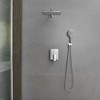 Luxurious Single Handle 2-Spray 11.53 in. Wall Mount Rectangle Shower Head with Hand Shower Faucet - 2 of 4