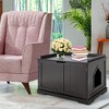 Costway Cat Litter Box Cabinet Furniture Cat Washroom Storage Bench Black - 2 of 4