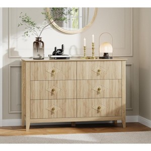 Acekool 47.2" 6-Drawer Fluted Dresser, Modern Storage Chest for Bedroom, Living Room - 1 of 4