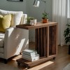Hommoo C-Shaped End Table Rustic Brown - 3 of 4