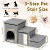 phiestina 4-in-1 Dog Stairs for Bed and Couch, Foldable Pet Stairs with Storage, Cat Scratcher, Holds Up to 180LBS, Grey - 3 of 4
