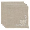 Saro Lifestyle Embroidered Napkin, 20" Square, Natural (Set of 4) - 3 of 4