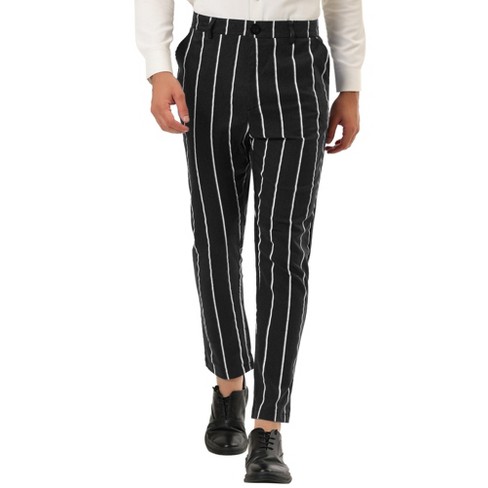 Black and white striped pants outlet mens