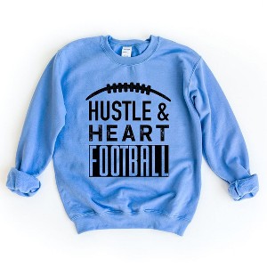 Simply Sage Market Women's Graphic Sweatshirt Hustle and Heart Football - 1 of 4