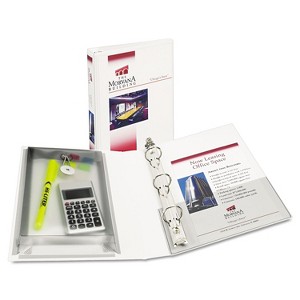 Avery Mini Protect & Store View Binder w/Round Rings 8 1/2 x 5 1/2 1" Cap White 23011 - 1 of 4