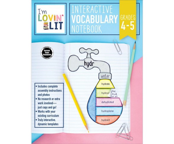 Interactive Vocabulary Notebook, Grades 4-5 -  (I’m Lovin’ Lit) by Erin Cobb (Paperback)