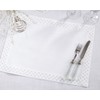 Saro Lifestyle Radiant Grid Metallic Lattice Placemat (Set of 4), 14"x20", White - 4 of 4