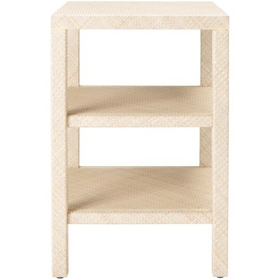 Light Natural Raffia 2-Shelf Accent Table