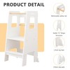 JVNOXK Children's Standing Tower, Kitchen Step Stool, Toddler Wooden Step Stool - Height Adjustable, for Kitchen Use, White - 2 of 4