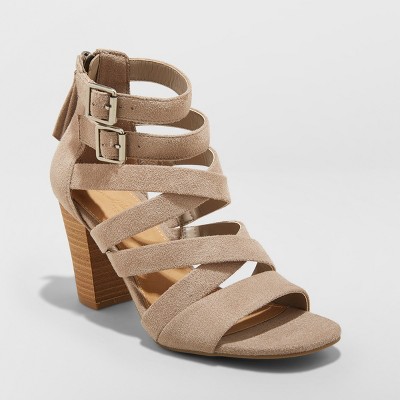 thick strap heeled sandals