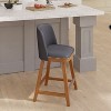 Emma and Oliver Upholstered Mid-Back Stools with Nailhead Accent Trim & Wood Frames - 4 of 4