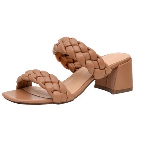 CUSHIONAIRE Women's Onyx braided Heel Sandal +Memory Foam, Wide Widths Available - 1 of 4