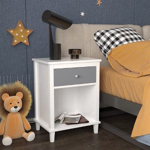 KWPZQEB Wooden Nightstand, Bedside End Table with Spacious Storage Drawer and Shelf Bedside End Table for Living Room, Bedroom - 1 of 4