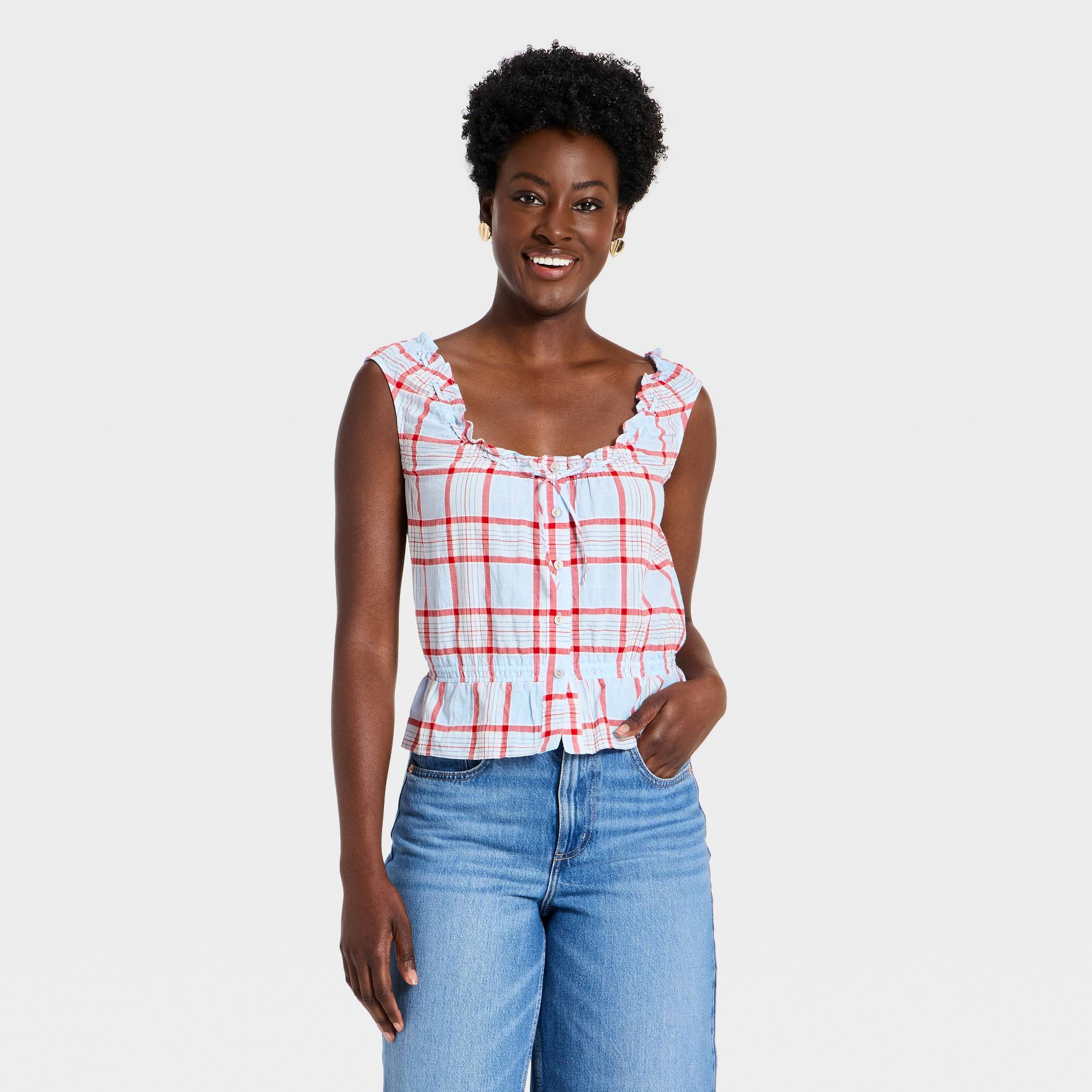 Women's Front Button-Down Tank Top - Universal Thread™