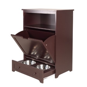 Gulches Pet Feeder Station with Storage,Made of MDF and Waterproof Painted,Dog and Cat Feeder Cabinet with Stainless Bowl - 1 of 4