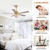 Parrot Uncle 52" Antique Brass Modern Crystal Ceiling Fan with Lights and Remote Control - 2 of 4