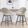 Bekrvio Swivel Counter Height Bar Stools Set of 2/4,26" Kitchen Bar Chairs w/Hollow Back,Faux Leather/Velvet Upholstered for Kitchen Island - 2 of 4