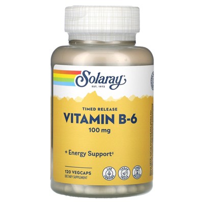 Solaray Vitamin B-6, 100 mg, 120 VegCaps