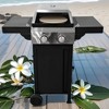 FURNIinspire Outdoor Grills, Griddles and Smokers Professional 2 Burner Gas Grill, Stainless Steel BBQ with Pizza Oven, Black, 22.44"*23.62"*17.52" - 4 of 4
