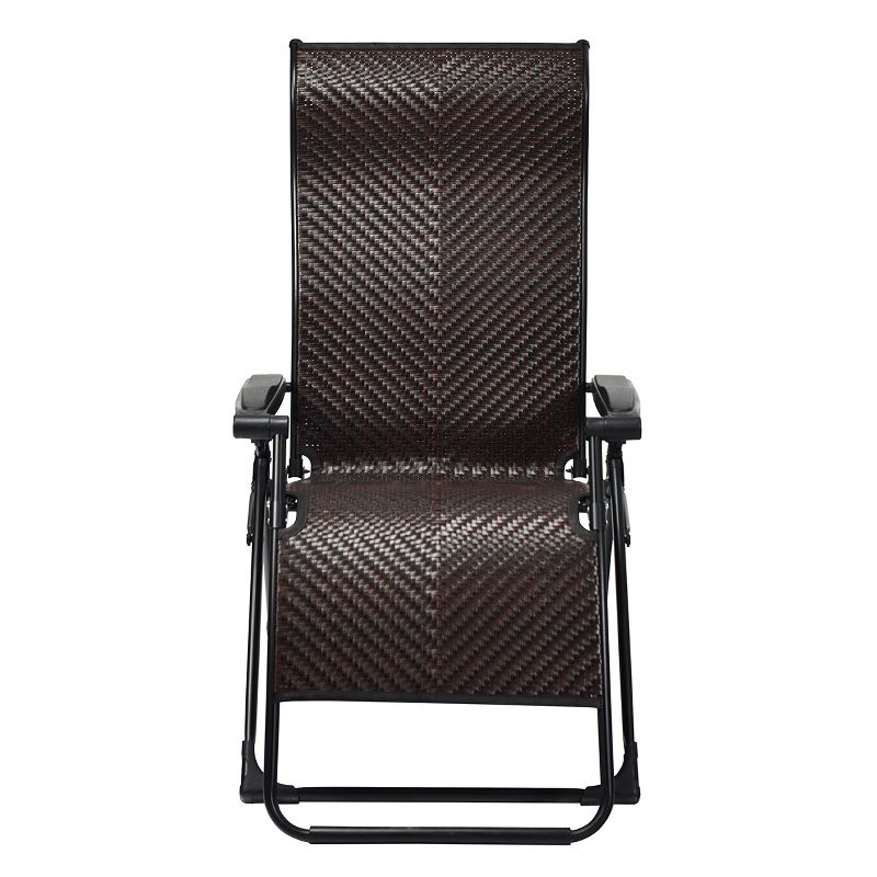 Tangkula Patio Rattan Wicker Recliner Chair Zero Gravity Folding Chaise Lounger, 2 of 10
