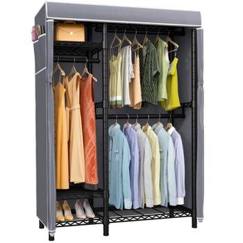 VIPEK V2C Wire Covered Garment Rack, Black Rack with Oxford Fabric Cover, Max Load 750LBS