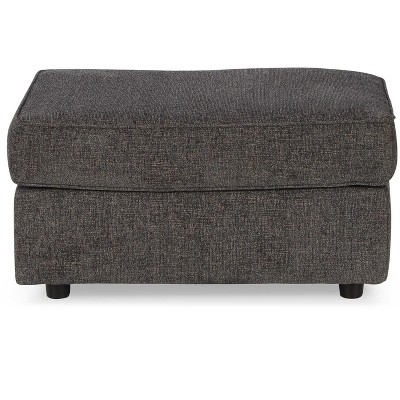 34'' Slate Gray Upholstered Rectangular Ottoman