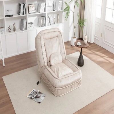 70'' Upholstered Human Dog Bed for Adult & Pets,with 5 Adjustable Position &Massage Pillow, Bean Bag floor sofa with 2 Soft Pillows