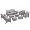 Sonkuki 9 Pieces Patio Sofa with Ottomans Set, All-Weather PE Rattan Wicker, Patio Conversation Couch with Cushion, Sand - 2 of 4