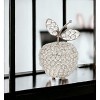 HomeRoots 8" Silver and Faux Crystal Decorative Apple Tabletop Sculpture - 2 of 4