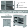 FAMYYT 36 in. Single Sink Freestanding Gray Bath Vanity with White Ceramic Top, Cabinet with Door Organizer and 4 Drawers - 4 of 4