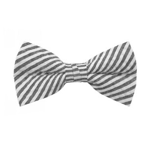 Jacob Alexander Men’s Seersucker Striped Pre-Tied Clip-On Bow Tie - 1 of 4