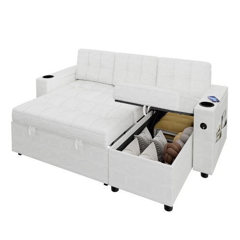 Whizmax 2 In 1 Pull Out Couch Bed With Storage Space And Arms,sleeper L