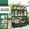 Hrinhom 47.2"W Garden Wood Portable Cold Frame with Movable Wheels - 3 of 4