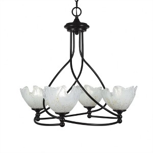 Toltec Lighting Capri 4 - Light Chandelier in  Dark Granite with 7" Gold Ice Shade - 1 of 1