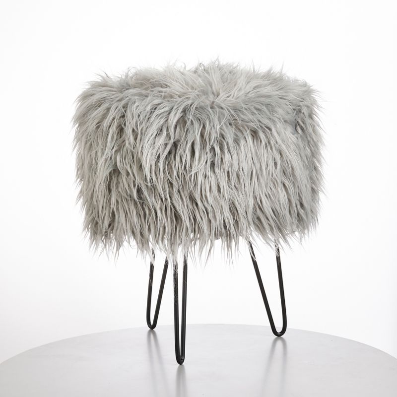 Patrice Faux Fur Stool - Buylateral, 1 of 5