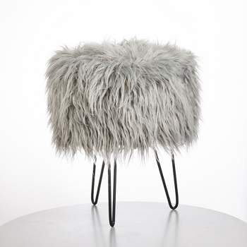 Patrice Faux Fur Stool - Buylateral
