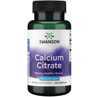 Swanson Calcium Citrate 200 mg 60 Capsules.
